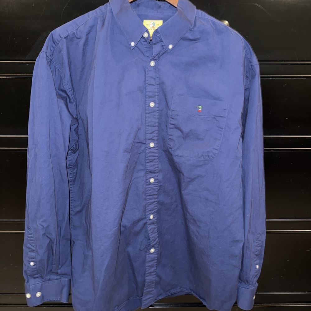 Duck Head Men's Button Down Twill Shirt Navy XXL Long Sleeve Cotton